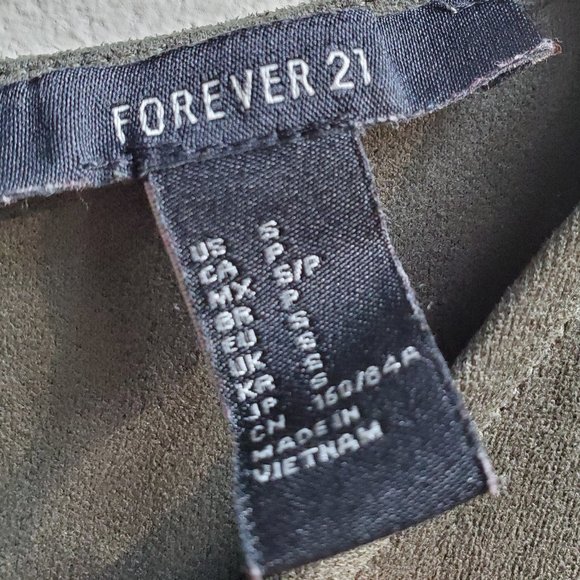 Forever 21 Faux Suede Green Tunic Size Small - Picture 12 of 16